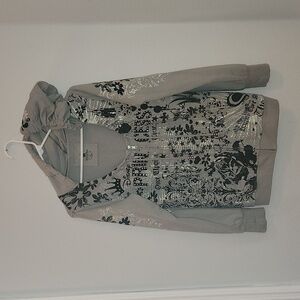 Disney Park's graphic grey bling  princess once upon a time .Med. zip up hoodie